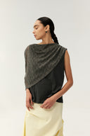 Duneveil Mesh Drape Asymmetrical Sleeveless Top