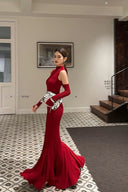 Vogsion “Moonlit Muse” High-Neck Mermaid Gown