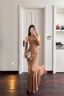 Vogsion “Moonlit Muse” High-Neck Mermaid Gown