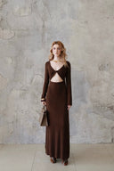 Last Sunset Dual-Way Knit Twist Maxi Dress