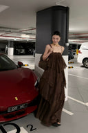 Vogsion Seraphina Tiered Chantilly Lace Maxi Dress - Romantic Pastel Coquette Gown