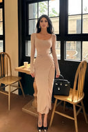 Vogsion Sculpted Muse Ruched Midi Dress