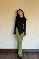 KOKOYAYA Asymmetrical Hem Yoga Long Sleeve Top – Women’s Activewear Workout Shirt for Pilates, Dance & Athleisure