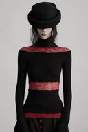 Veinbound black and burgundy lace top exploring modern goth fashion beyond black