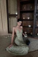 VOGSION Sylvie petite mint floral wedding guest maxi dress