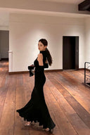 Vogsion “Moonlit Muse” High-Neck Mermaid Gown