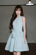 Celestial Glow Bow-Tie Mini Dress – Elegant Birthday & Holiday Party Outfit