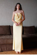 Vogsion Sunset Drape Front Maxi Dress