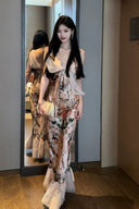 Vogsion Bias Maxi Dress in Rose Garden Revolution