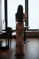 Vogsion Bias Maxi Dress in Rose Garden Revolution