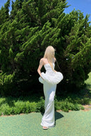 Vogsion Moonlight Silhouette Two-Piece Gown Set – Bubble Corset Top & Mermaid Maxi Skirt