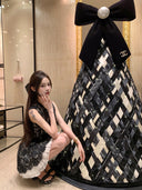 Vogsion Shushu Renaissance Stiff Wool-Lace Coquette Dress