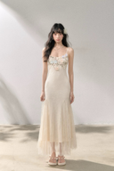 Floral Appliqué Lace Maxi Dress