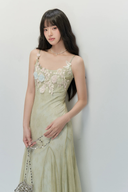 Floral Appliqué Lace Maxi Dress