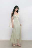Floral Appliqué Lace Maxi Dress