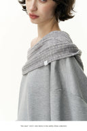 Convertible Off-Shoulder Hoodie Sweatshirt – Oversized 2-in-1 Pullover Top with Hood, Casual Streetwear & Loungewear