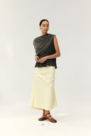 Ruched Asymmetric Skirt – Butter Yellow