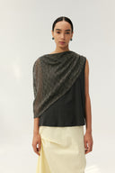 Duneveil Mesh Drape Asymmetrical Sleeveless Top