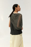 Duneveil Mesh Drape Asymmetrical Sleeveless Top