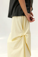 Ruched Asymmetric Skirt – Butter Yellow