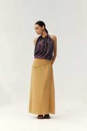 Silk Resin-Bead Halter Top – Mauve Purple