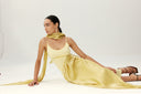 Golden Tides Vacation Dress – Satin-Blend Summer Maxi