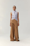Mist Orchid Ruffle Top – Sculptural Lavender Sleeveless Blouse