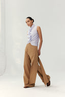Layered Drape Pants - Desert Beige