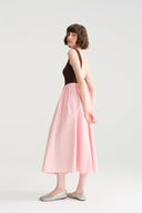 A-Line Two-Tone Pink Midi Summer Dress – Everyday Elegance
