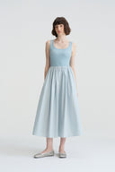 A-Line Two-Tone Pink Midi Summer Dress – Everyday Elegance