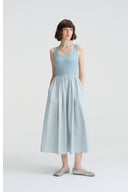 A-Line Two-Tone Pink Midi Summer Dress – Everyday Elegance