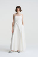 SEEDAN Minimalist Backless Halterneck Lime Green A-Line Maxi Dress