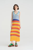 A-Line Summer Sunset Sorbet Resort Knit Gown Dress