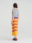 A-Line Summer Sunset Sorbet Resort Knit Gown Dress