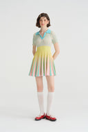 Courtlight Knit Pleated Tennis Dress – Pastel Summer Stripe