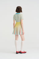 Eli.Zac Courtlight Knit Pleated Tennis Mini Dress – Pastel Summer Stripe