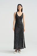 Own The Tempo Sleeveless Sequin V-Neck Evening Gown