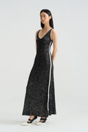 Own The Tempo Sleeveless Sequin V-Neck Evening Gown