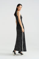 Own The Tempo Sleeveless Sequin V-Neck Evening Gown