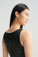 Own The Tempo Sleeveless Sequin V-Neck Evening Gown