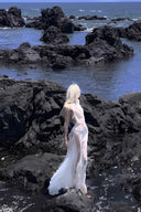 Vogsion Ethereal Current – Satin Halter Backless Dress