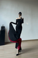 Vogsion Midnight Rose Off-Shoulder Mermaid Maxi Dress