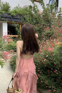Vogsion Sunset Breeze Ruffle Chiffon Maxi Dress