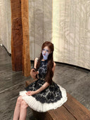 Vogsion Shushu Renaissance Stiff Wool-Lace Coquette Dress