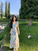 Floral Meadow Ruffle Maxi Dress