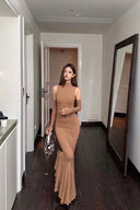 Vogsion “Moonlit Muse” High-Neck Mermaid Gown
