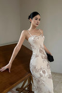 VOGSION “Ethereal Bloom” Embroidered Floral Gown