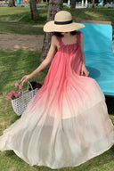 Vogsion Sunset Bloom Ombre Maxi Dress