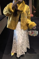 Vogsion x SJHH “Phoenix Blossom” Handcrafted Chinese Embroidered Sequin Lace Maxi Skirt