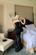 Vogsion Moonlight Silhouette Two-Piece Gown Set – Bubble Corset Top & Mermaid Maxi Skirt